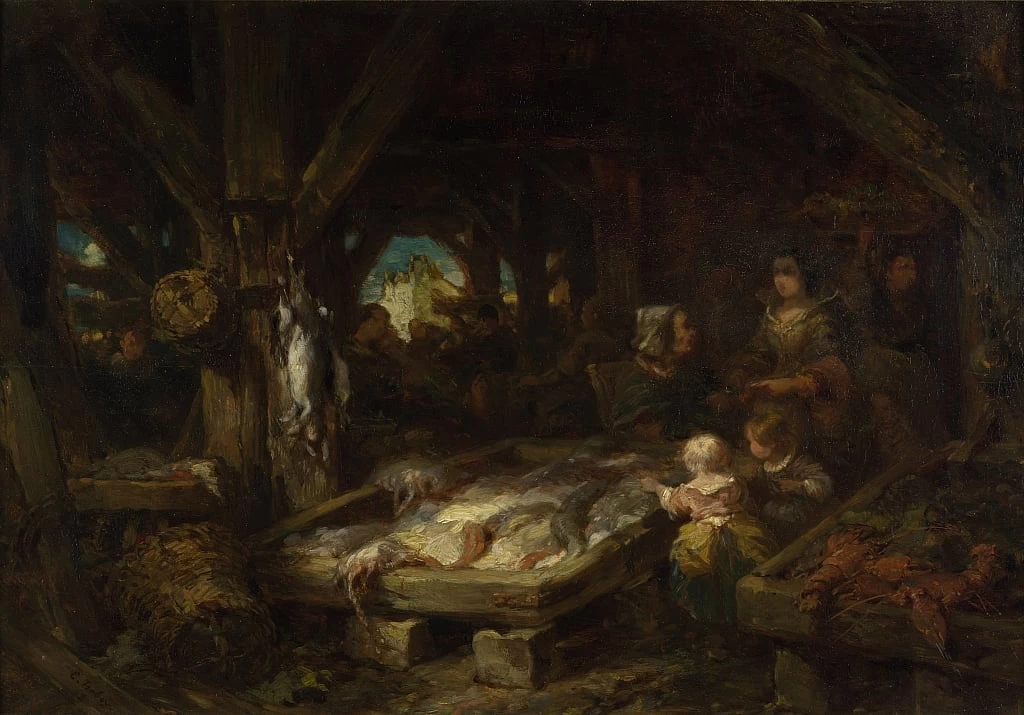 Il mercato del pesce, Dieppe - National Gallery, Londra